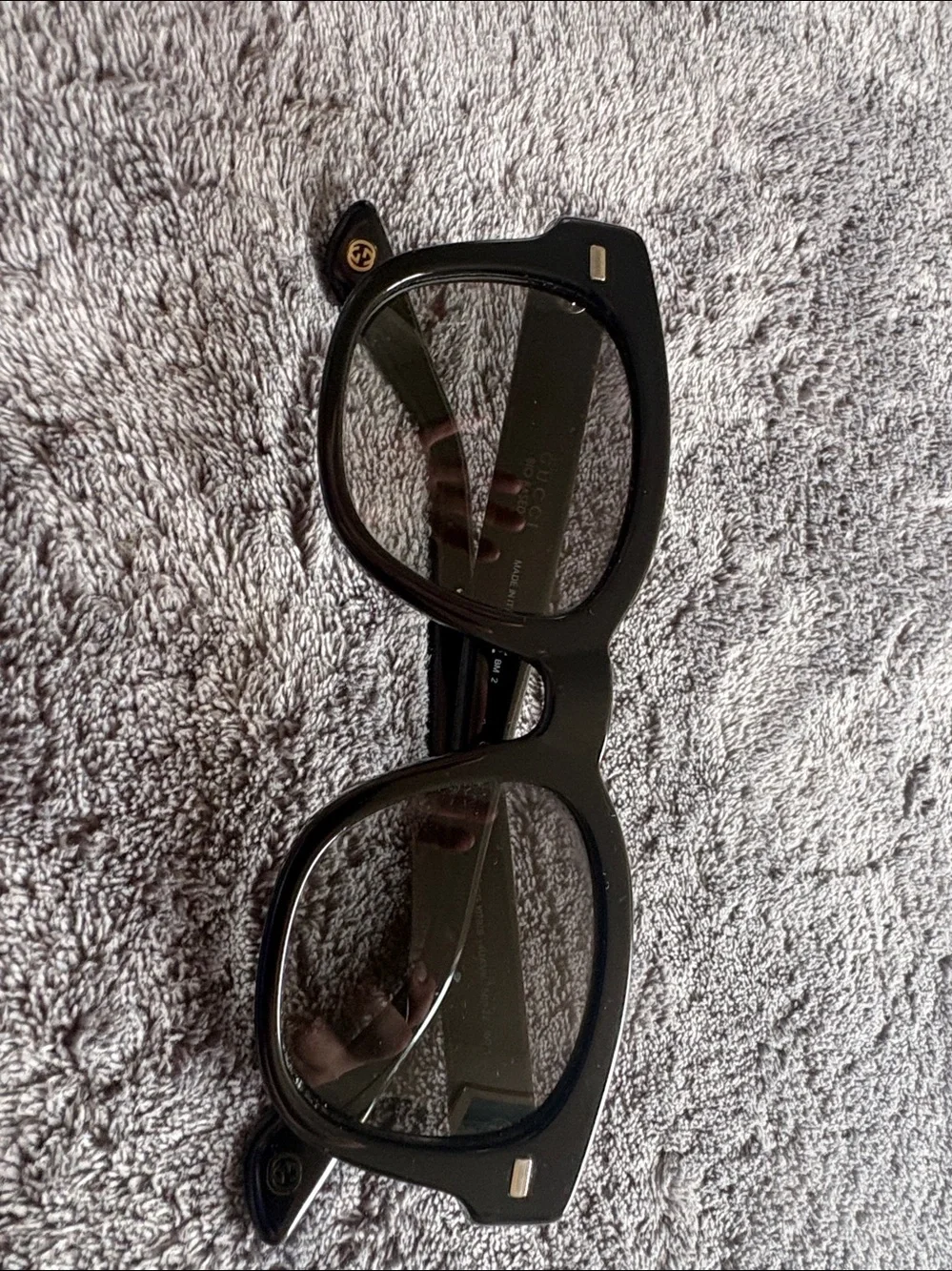 Gucci Black Sunglasses with Gold Temple Accents